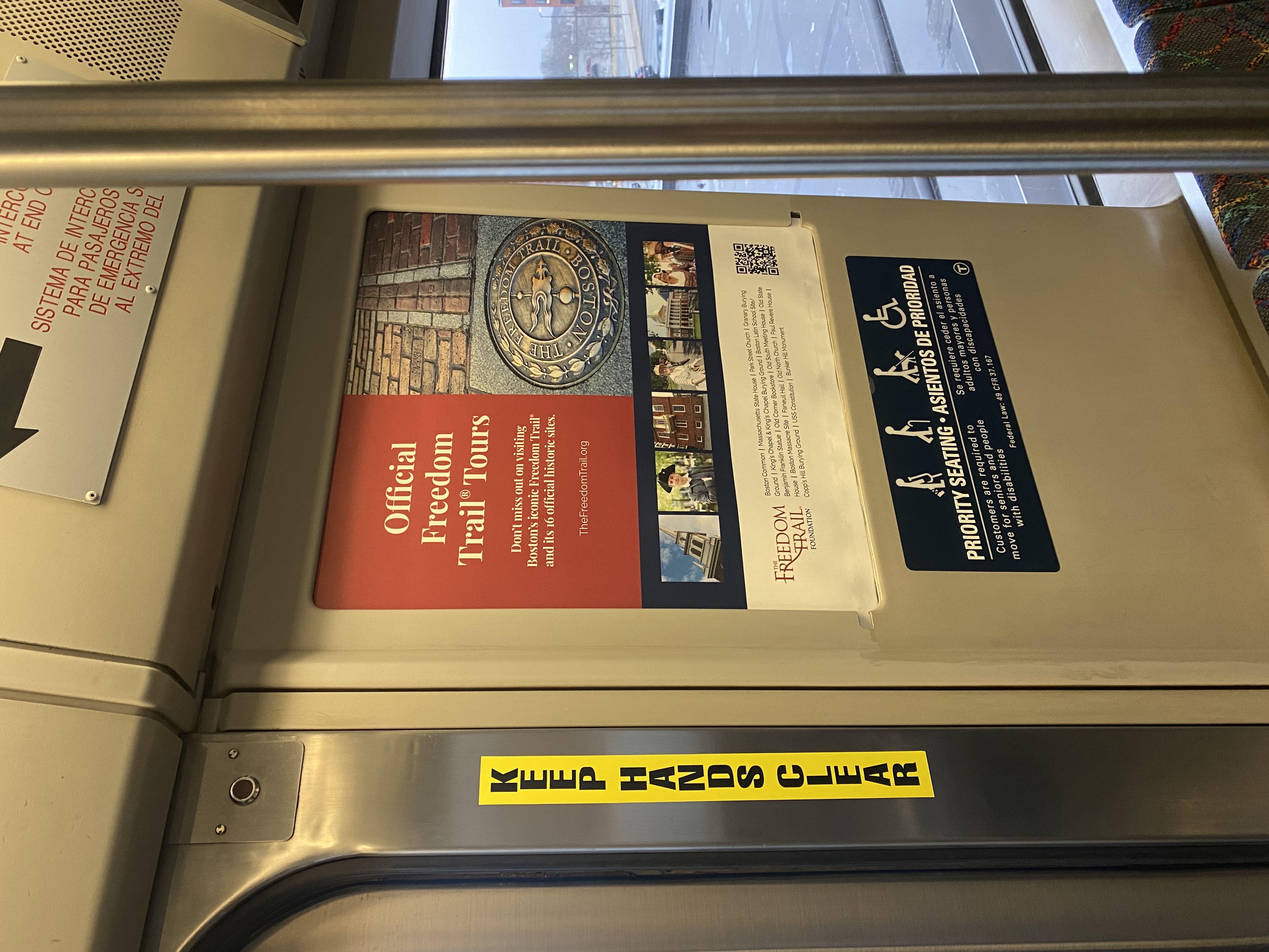 Freedom Trail ad on Boston's MBTA